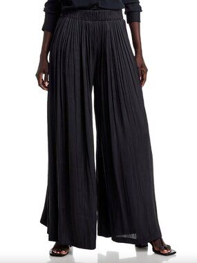 $425 NWT L'Agence Black Haylo Wide Leg Pleated Pants size XS/0